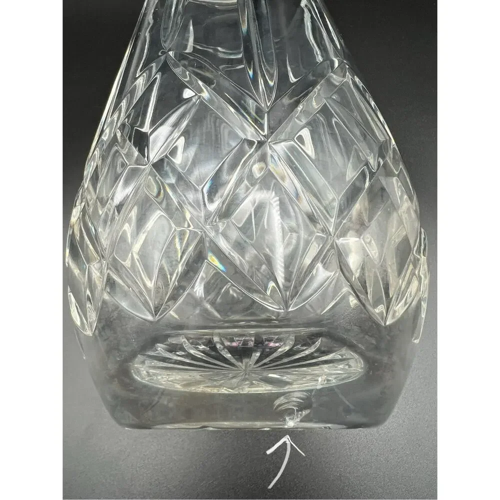 Waterford Crystal Lismore Pattern Floral Vase 9” Elegant Glass AS IS
